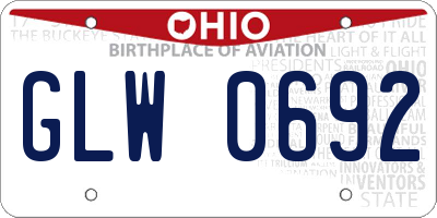 OH license plate GLW0692