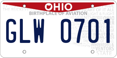 OH license plate GLW0701