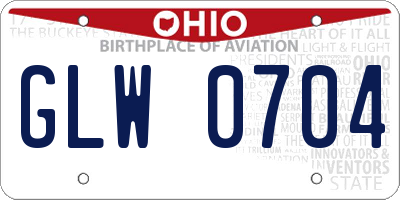 OH license plate GLW0704
