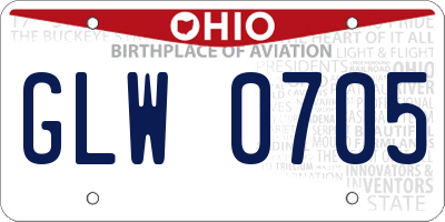 OH license plate GLW0705