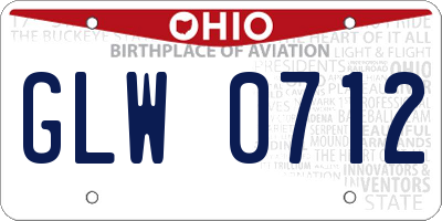 OH license plate GLW0712