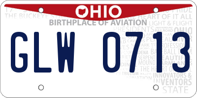 OH license plate GLW0713