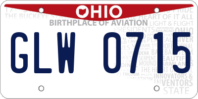 OH license plate GLW0715