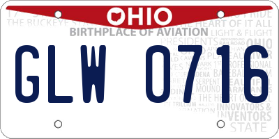 OH license plate GLW0716