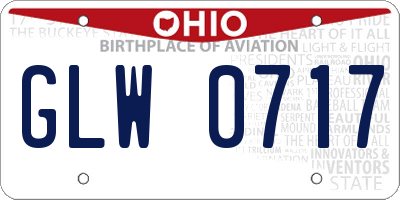 OH license plate GLW0717