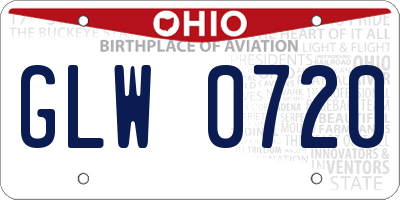 OH license plate GLW0720