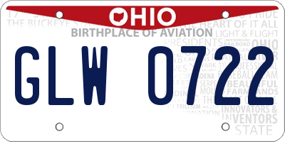 OH license plate GLW0722
