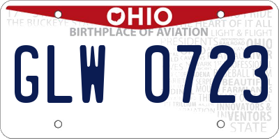 OH license plate GLW0723