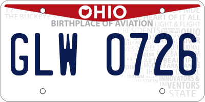 OH license plate GLW0726