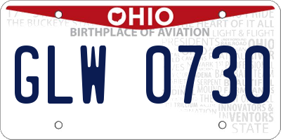 OH license plate GLW0730