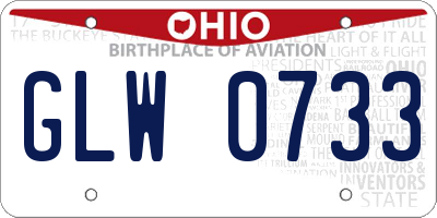 OH license plate GLW0733
