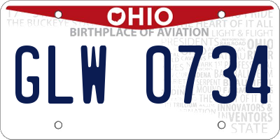OH license plate GLW0734