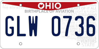 OH license plate GLW0736