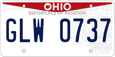 OH license plate GLW0737