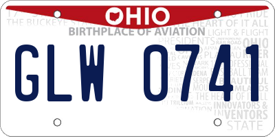 OH license plate GLW0741