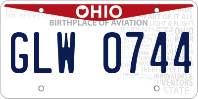 OH license plate GLW0744