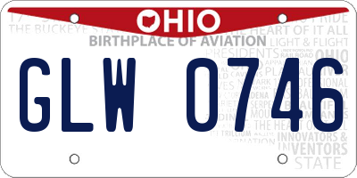 OH license plate GLW0746