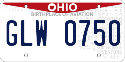 OH license plate GLW0750