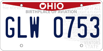 OH license plate GLW0753