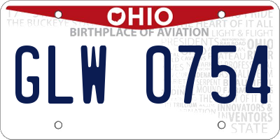 OH license plate GLW0754