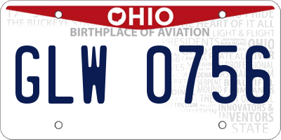 OH license plate GLW0756