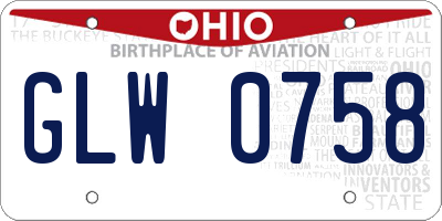 OH license plate GLW0758