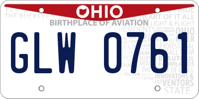 OH license plate GLW0761