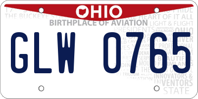 OH license plate GLW0765