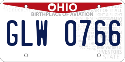 OH license plate GLW0766