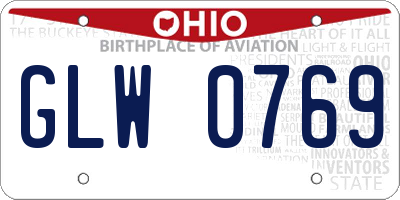 OH license plate GLW0769
