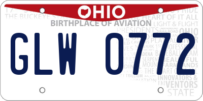 OH license plate GLW0772