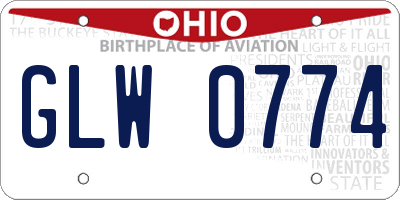 OH license plate GLW0774
