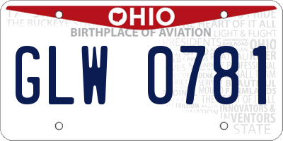 OH license plate GLW0781
