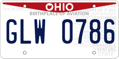 OH license plate GLW0786