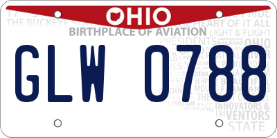 OH license plate GLW0788