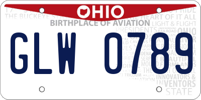 OH license plate GLW0789