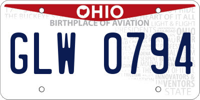 OH license plate GLW0794