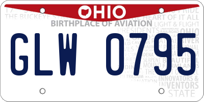 OH license plate GLW0795