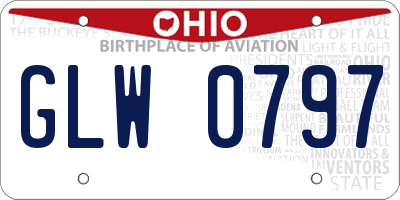OH license plate GLW0797