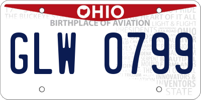 OH license plate GLW0799