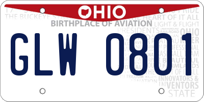 OH license plate GLW0801