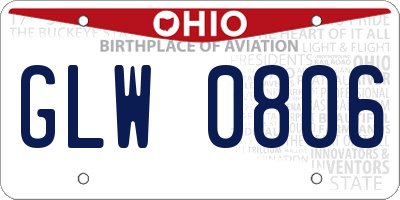 OH license plate GLW0806