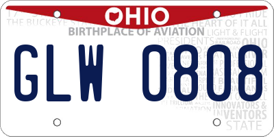 OH license plate GLW0808