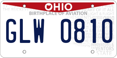 OH license plate GLW0810