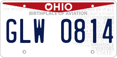 OH license plate GLW0814