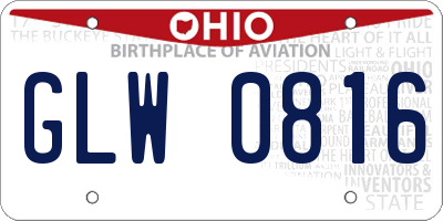 OH license plate GLW0816
