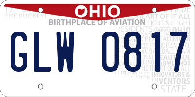 OH license plate GLW0817