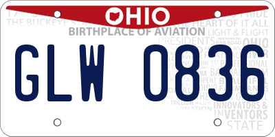 OH license plate GLW0836