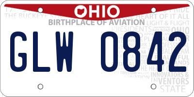 OH license plate GLW0842