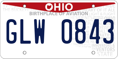 OH license plate GLW0843